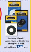 Zenith Tapes, Plugs Or Cable Ties-Each