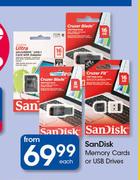 Sandisk Memory Cards & USB Drives-Each