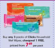 Clicks Household Wet Wipes-Per Pack