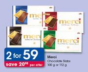 Merci Chocolate Slabs 100g  Or 112g-For 2 Per Offer
