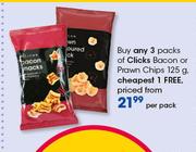 Clicks Bacon Or Prawn Chips-125g Per Pack