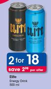 Elite Energy Drinks-2X500ml Per Offer