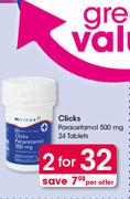Clicks Paracetamol 500 mg 24 Tablets-For 2