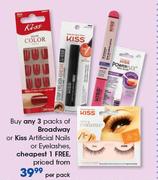 Broadway Or Kiss Artificial Nails Or Eyelashes-Per Pack
