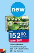 Source Herbal Garcinia Cambogia 60% HCA With L-Carnitine-20x 5g Sachets Per Pack