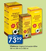 Vitaforce Original Schweden Bitter 100ml, 200ml Or 500ml-Each