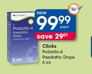 Clicks Probiotic 4 Paediatric Drops-5ml Each
