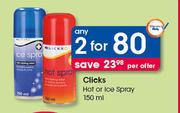 Clicks Hot Or Ice Spray-2x150ml Per Offer
