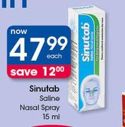 Sinutab Saline Nasal Spray-15ml Each