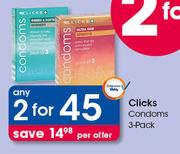 Clicks Condoms 3's Pack-For 2