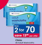 Clicks Adult Washclothes-2x48 Per Offer