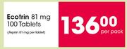 Ecotrin 81 mg 100 Tablets-Per Pack