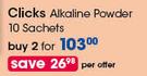 Clicks Alkaline Powder-2x10 Sachets Per Offer