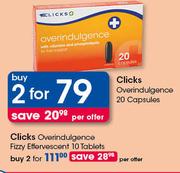 Clicks Overindulgence Fizzy Effervescent-2x10 Tablets Per Offer