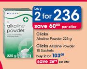 Clicks Alkaline Powder-2x225g Per Offer