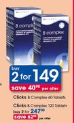 Clicks B Complex-2x120 Tablets Per Offer