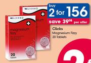 Clicks Magnesium Fizzy-2x20 Tablets Per Offer