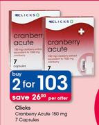 Clicks Cranberry Acute 150mg-2x7 Capsules Per Offer 