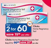Clicks Home Pregnancy Test-For 2 Per Offer 