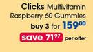 Clicks Multivitamin Raspberry-3x60 Gummies Per Offer