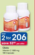 Clicks Vitamin C 100mg-2x100 Capsules Per Offer