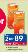 Clicks Vitamin C-2x10 Effervescent Tablets Per Offer