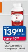 GNC Vitamin C 1000mg-90 Vegetarian Caplets Per Pack