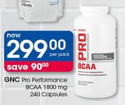 GNC Pro Performance BCAA 1800mg-240 Capsules Per Pack