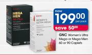 GNC Women's Ultra Mega Or Mega Men-60 Or 90 Caplets Per Pack
