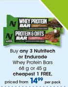 Nutritech Or Endurade Whey Protein Bars 68g Or 45g-Per Pack