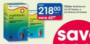 Clicks Multivitamin A-Z 90 Tablets Or A-Z Mature 30 Tablets-Each