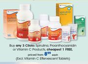 Clicks Spirulina,Proanthocyanidin Or Vitamin C Products(Excl.Vitamin C Effervescent Tablets)-Each