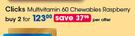 Clicks Multivitamin 60 Chewables Raspberry-For 2