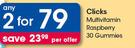 Clicks Multivitamin Raspberry 30 Gummies-For 2