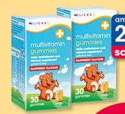 Clicks Multivitamin Raspberry 30 Gummies-For 2