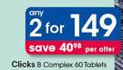 Clicks B Complex 60 Tablets-For 2
