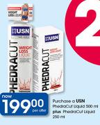 USN Phedracut Liquid 500ml Plus Phedracut Liquid 250ml-Per Offer