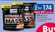 USN Hyperbolic All In One Mass (Chocolate, Strawberry Or Vanilla)-2x1kg 
