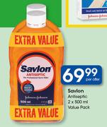 Savlon Antiseptic Value Pack-2x500ml Per Offer