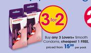 Lovers+ Smooth Condoms-Per Pack