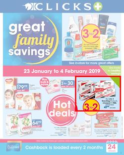 Clicks : Great Family Savings (23 Jan - 4 Feb 2019), page 1
