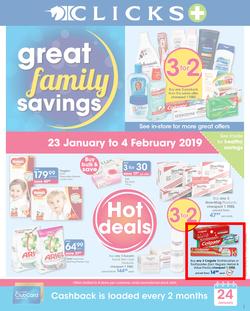 Clicks : Great Family Savings (23 Jan - 4 Feb 2019), page 1