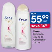 Dove Shampoo 400ml Or Conditioner 350ml-Each