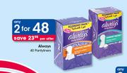 Always Pantyliners-2x40 Per Offer