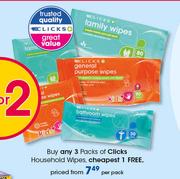 Clicks Household Wipes-Per Pack