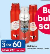Old Spice Deodorant For Men-3x150ml Per Offer
