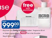 Zadig & Voltaire Ladies' Fragrance 50ml With Free Shoulder Bag & Body Lotion