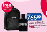 Zadig & Voltaire Men's Fragrance 50ml With Free Backpack