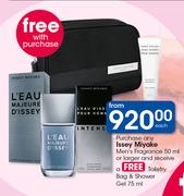 Issey Miyake Men's Fragrance 50ml With Free Toiletry Bag & Shower Gel 75ml