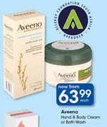 Aveeno Hand & Body Cream Or Bath Wash-Each